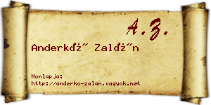 Anderkó Zalán névjegykártya