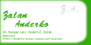 zalan anderko business card